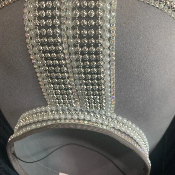 Vintage! Wool New York Model Pearl Beaded Rhinestone Hat Pearl Jeweled Rhinestone NY Fitted Cap - Etsy main image 3